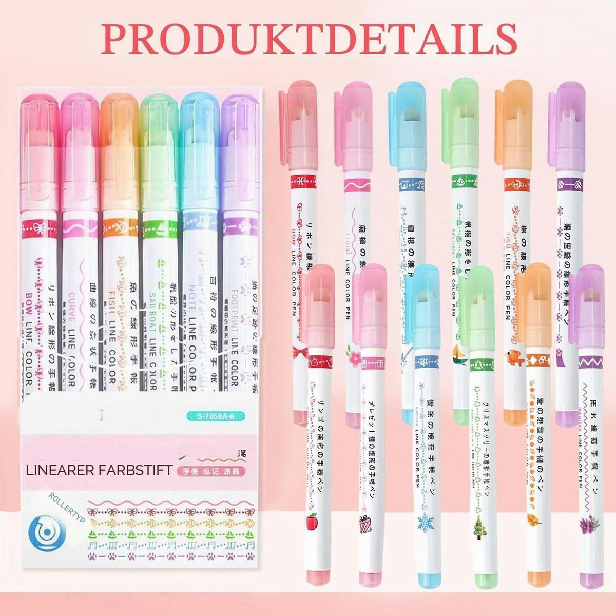 MARKER-SET 12-teiliges Set mit Stempelspitze - Multicolor, Kunststoff (7/1/13.5cm)
