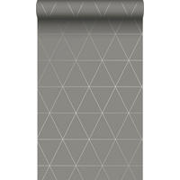TAPETE grafische Dreiecke 53 cm x 10.05 m - Grau, Papier (53/1000cm) - Origin Wallcoverings