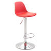 BARHOCKER Kilian, Gestell Metall in Chromoptik, Kunstleder Rot - Chromfarben/Rot, Kunststoff/Textil (39/100/43cm) - TPFLiving