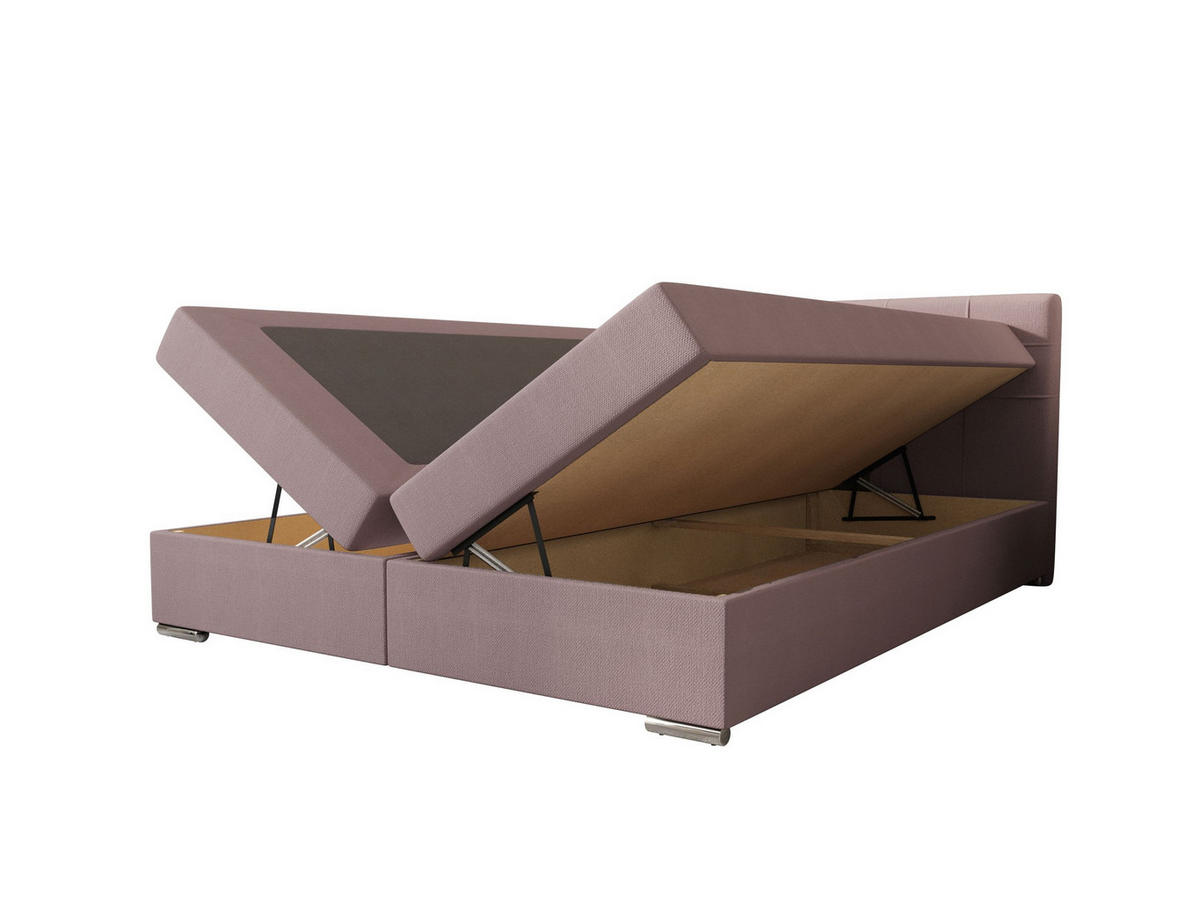 BOXBETT ZILANO 1 mit Matratze H3 und Topper 140x200 Cosmic 14 - Pink, Holz/Textil (140/200cm) - Bedante