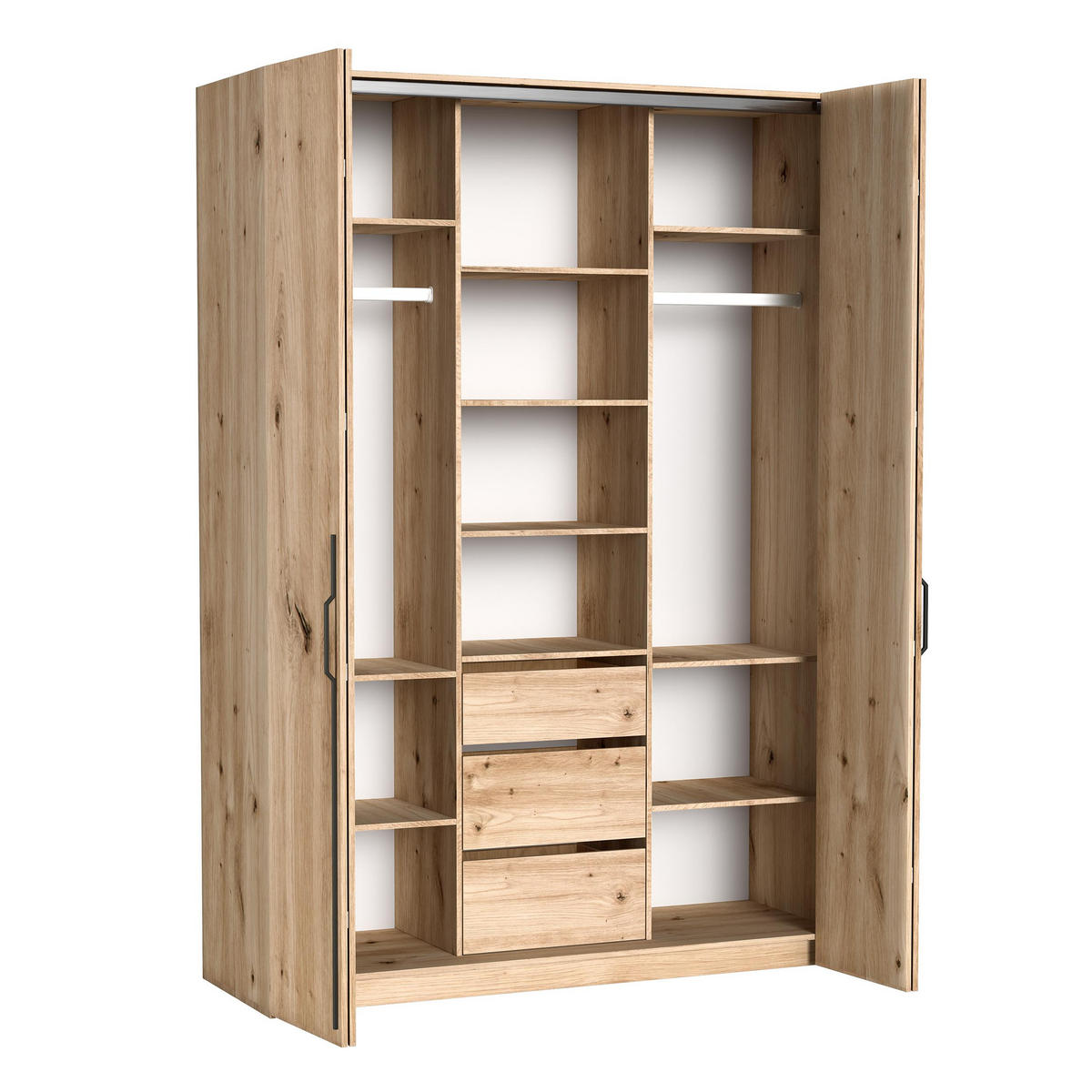 FALTTÜRENSCHRANK Omodeo 170 cm breit in Artisan-Eiche – mit WingLine-Falttüren - Eiche Artisan, Holzwerkstoff (170/240/58cm) - AX Living