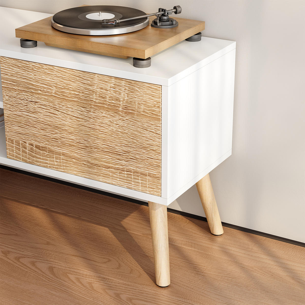 LOWBOARD Eskilstuna - Eichefarben, Holz/Holzwerkstoff (120/46.5/29.5cm) - [en.casa]