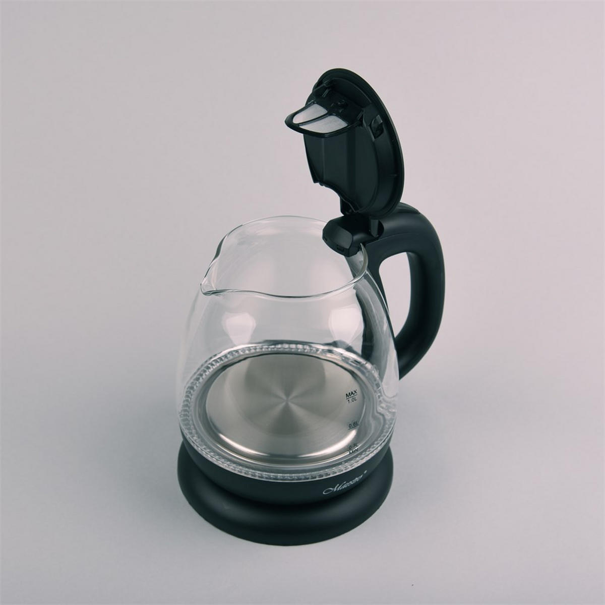 WASSERKOCHER ELEKTRISCH Schwarz 18.5/14.5/19.3 cm MR055BLACK - Schwarz, Glas (14.5/19.3/18.5cm) - Maestro 