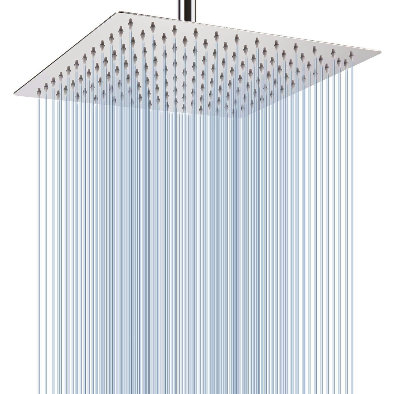REGENBRAUSE Quadrat Edelstahl 30 cm Chrom - Silberfarben, Metall (30/2/30cm)