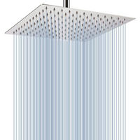 REGENBRAUSE Quadrat Edelstahl 30 cm Chrom - Silberfarben, Metall (30/2/30cm)