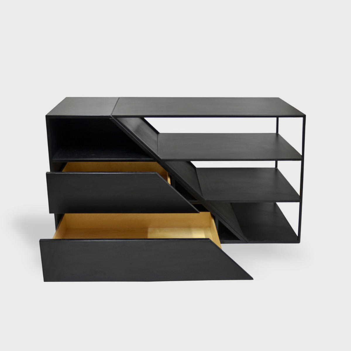 TV-SCHRANK aus Massivholz und Stahl ALANO - Eichefarben, Holz (160/70/40cm) - Rawood Furniture