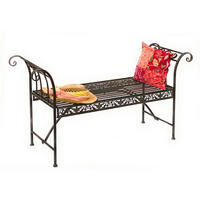 GARTENBANK ohne Rückenlehne aus Metall Braun 140 cm 96001 - Braun, Metall (45/75/140cm) - DanDiBo