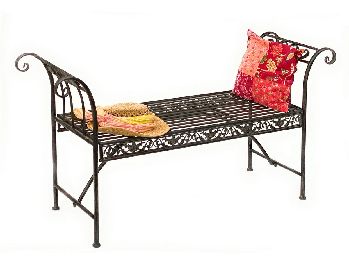 GARTENBANK ohne Rückenlehne aus Metall Braun 140 cm 96001 - Braun, Metall (45/75/140cm) - DanDiBo