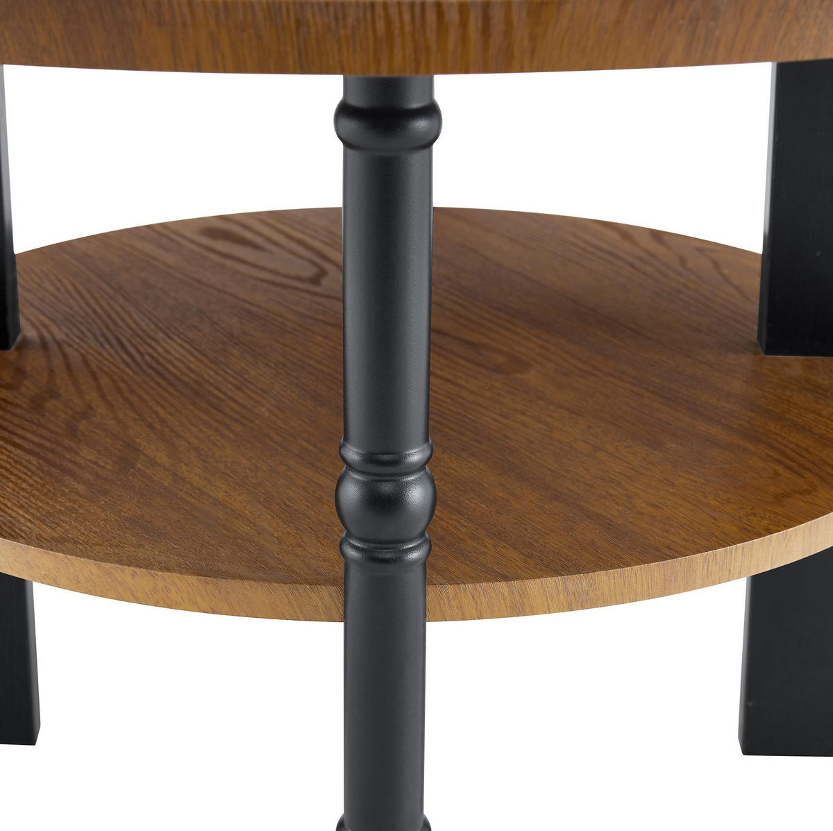 COUCHTISCH-SET Ø 80/38 cm in Nussbaum/Schwarz, 2-teilig, pflegeleichte Oberfläche - Wengefarben, Holzwerkstoff (80/80/47cm) - BEAOK