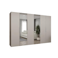 DREHTÜRENSCHRANK 202/300/52 6-türig - Kaschmir/Schwarz, Holz (300/202/52cm) - MÖBEL KRYSPOL