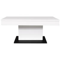 COUCHTISCH Höhenverstellbar Else 1 110x59x60 Holzwerkstoff Ice White - Schwarz/Weiß, Holzwerkstoff (110/60/59cm) - 58aufmkessel