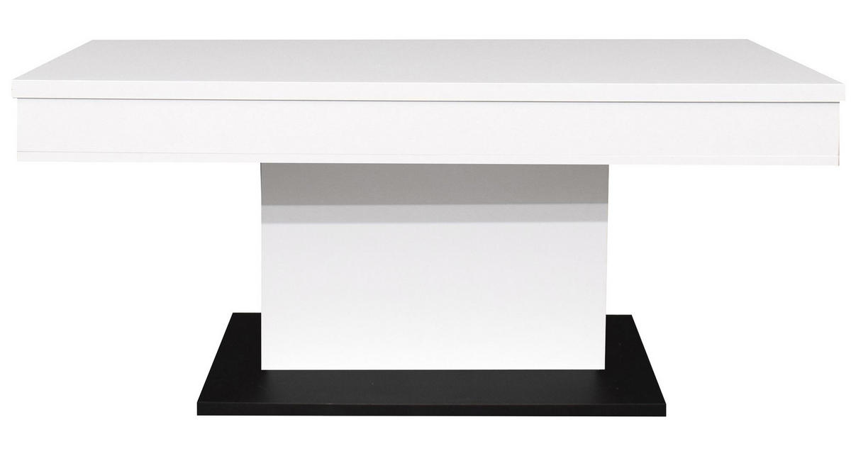 COUCHTISCH Höhenverstellbar Else 1 110x59x60 Holzwerkstoff Ice White - Schwarz/Weiß, Holzwerkstoff (110/60/59cm) - 58aufmkessel