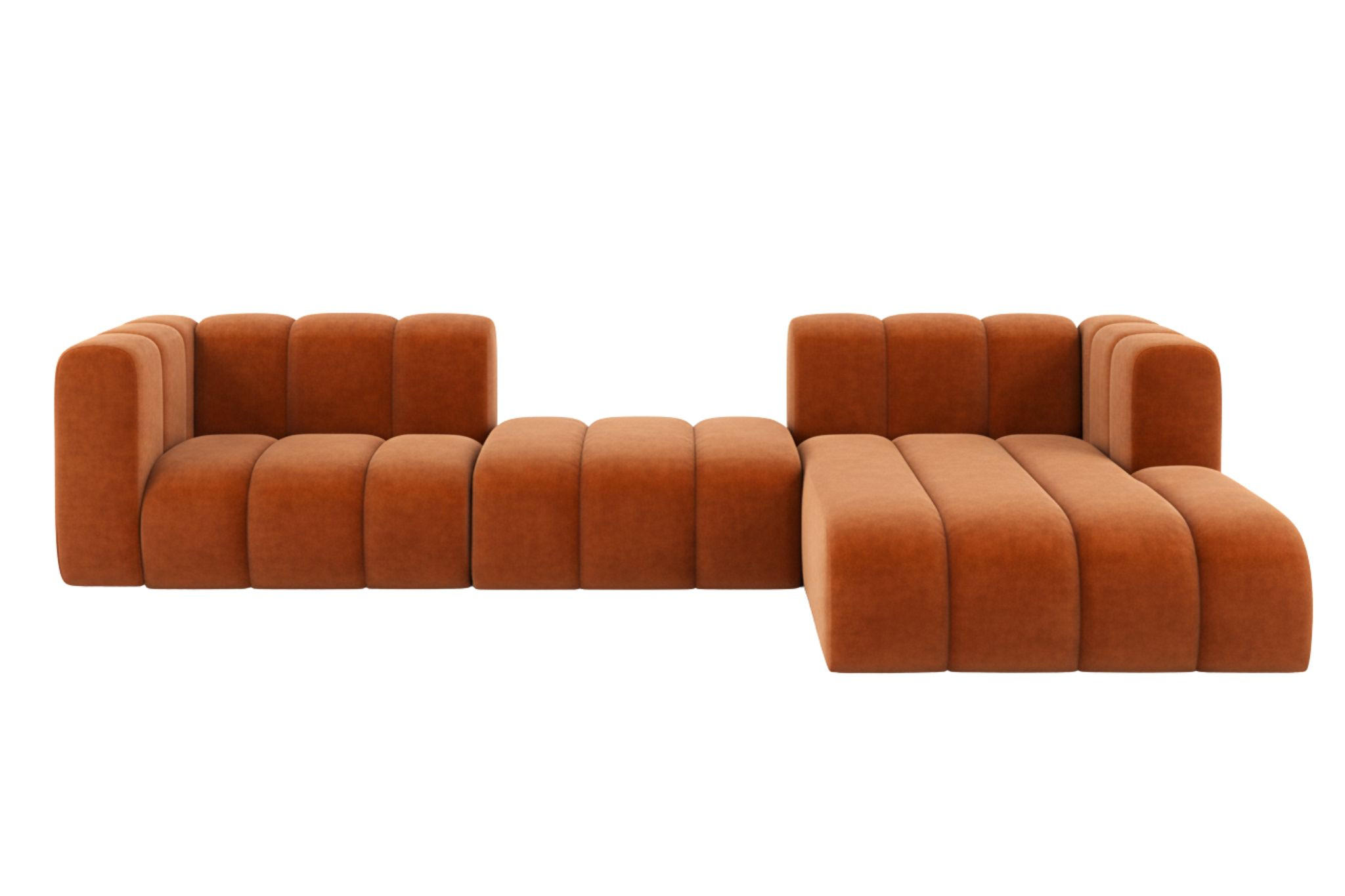ECKSOFA L-Form Grand L 319 cm, Veloursstoff Salvador, Braun, Rechts - Braun, Holz (319/179cm) - Kaiser Möbel