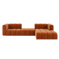 ECKSOFA L-Form Grand L 319 cm, Veloursstoff Salvador, Braun, Rechts - Braun, Holz (319/179cm) - Kaiser Möbel