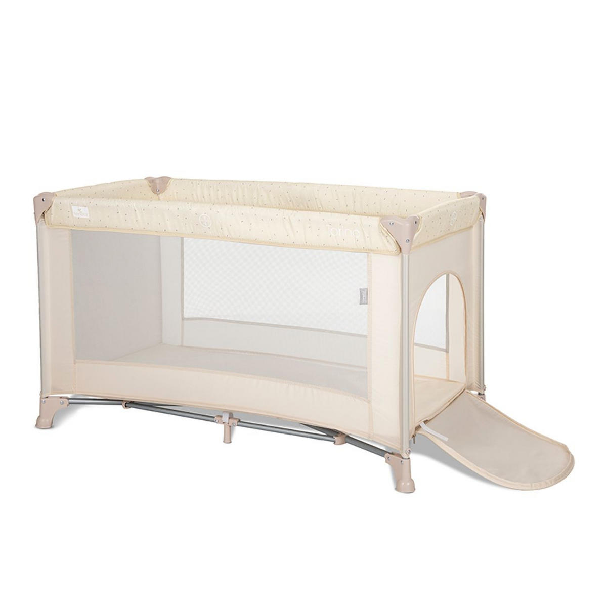REISEBETT Torino creme Laufstall seitlicher Eingang, Tragetasche, Faltmatratze - Beige, Kunststoff (60/120cm) - Lorelli
