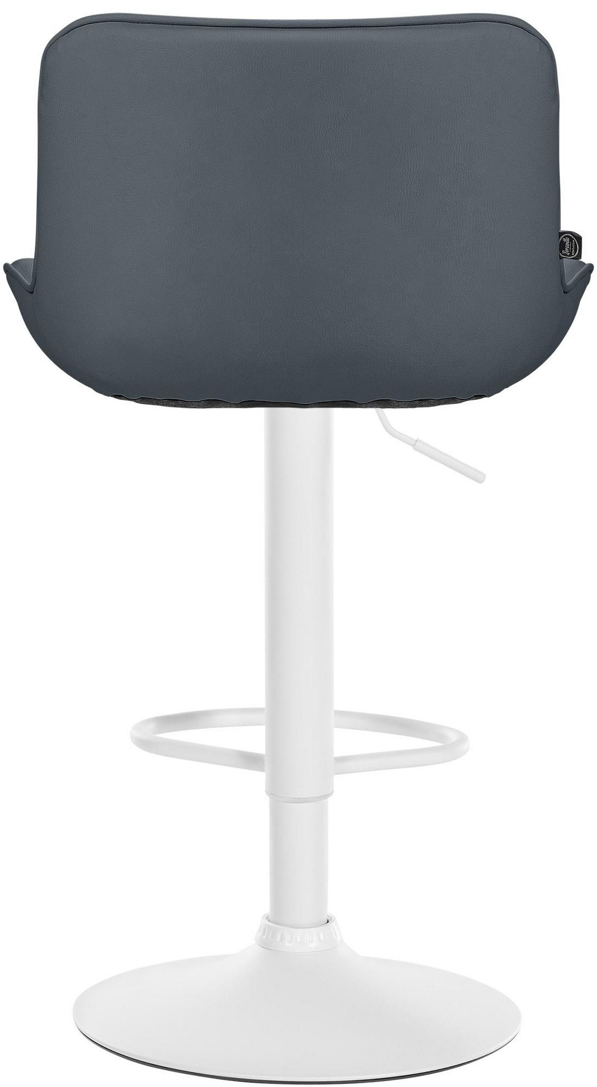 BARHOCKER 2er Set Lederlook grau - Weiß/Grau, Textil/Metall (49/85/51cm) - CLP
