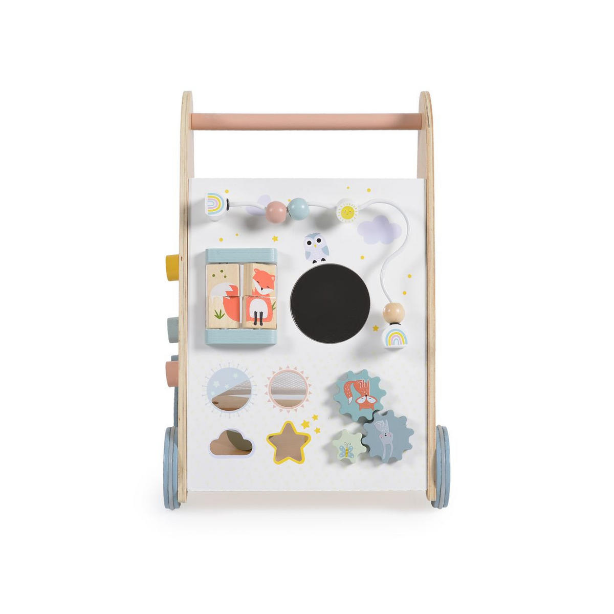 LAUFHILFE Spielwagen 2145 weiß Holz, Laufhilfe, Motorikspielcenter, Formen - Weiß, Holz (31/45/26cm) - Moni