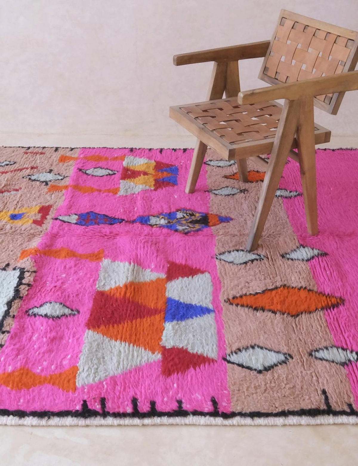 BERBERTEPPICH aus reiner Wolle 191x 235 cm - Pink, Naturmaterialien (191/235cm) - AFK Living