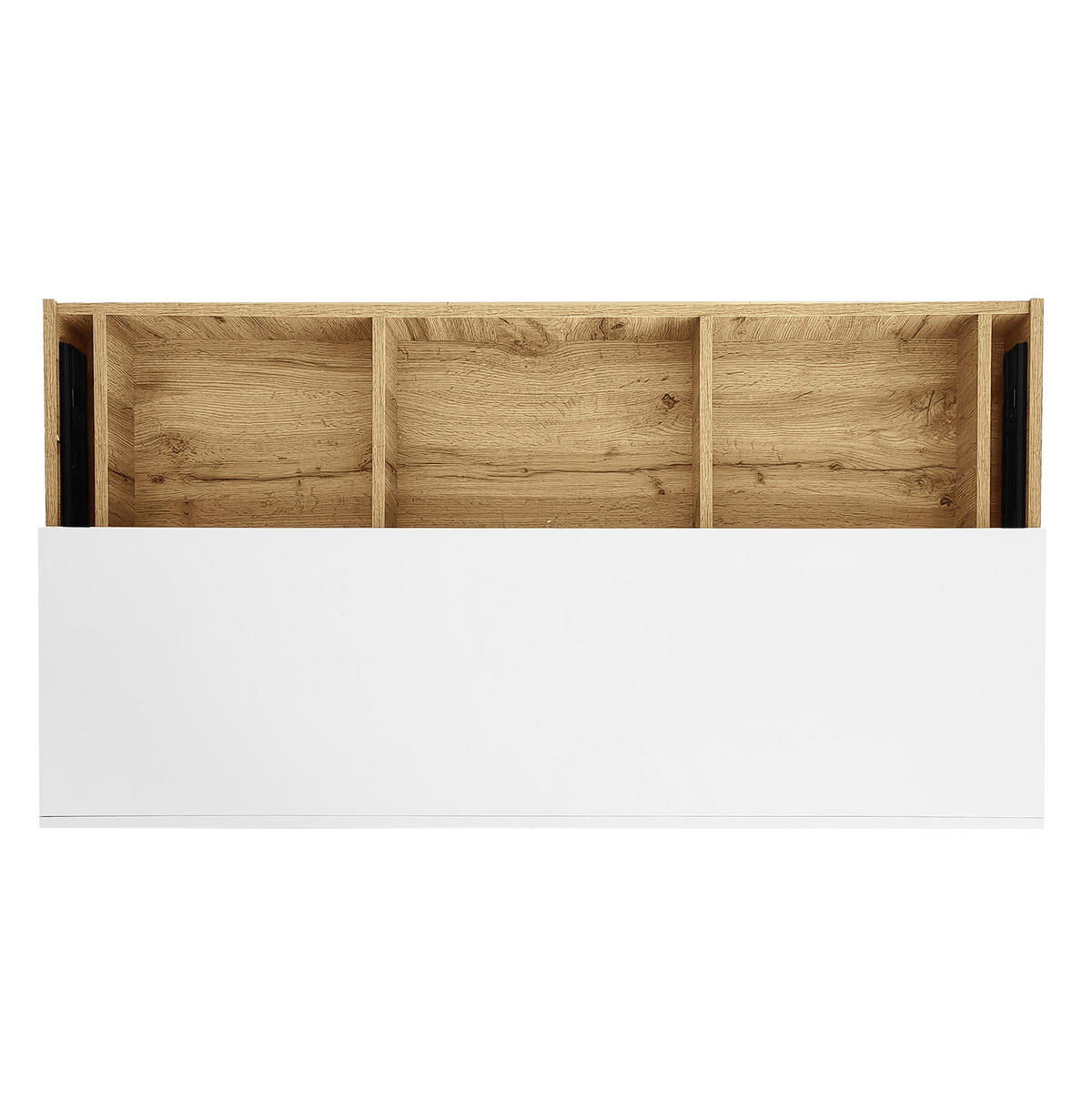 SIDEBOARD aus Spanplatte 120x37x76,5 cm Weiß mit LED-Beleuchtung, 2 Schubladen und 2 Türen - Weiß, Holzwerkstoff (120/37/76.5cm) - IVMEU