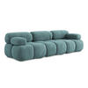 3-SITZER SOFA Chenille Stoff Blau - Blau/Beige, Kunststoff/Textil (285/70/96cm) - Makamii
