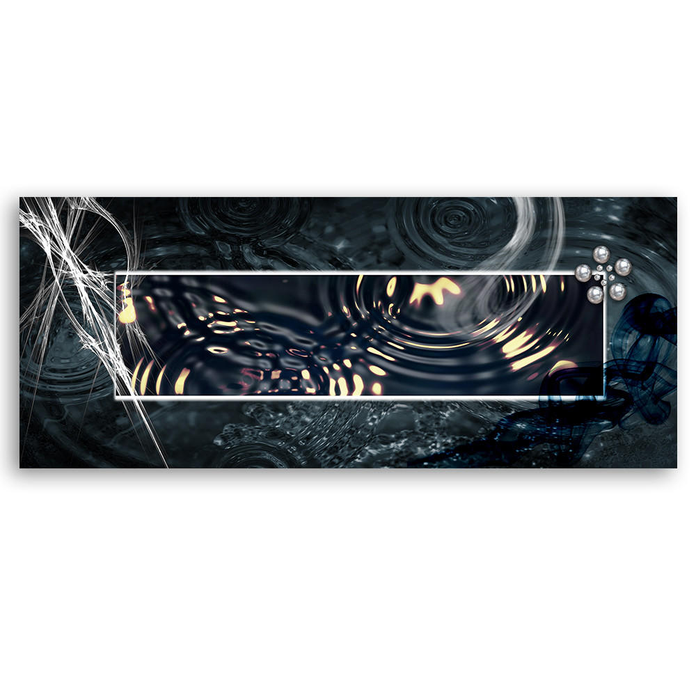 WANDBILD geometrische abstraktion - Grau, Textil (90/30cm) - Feeby