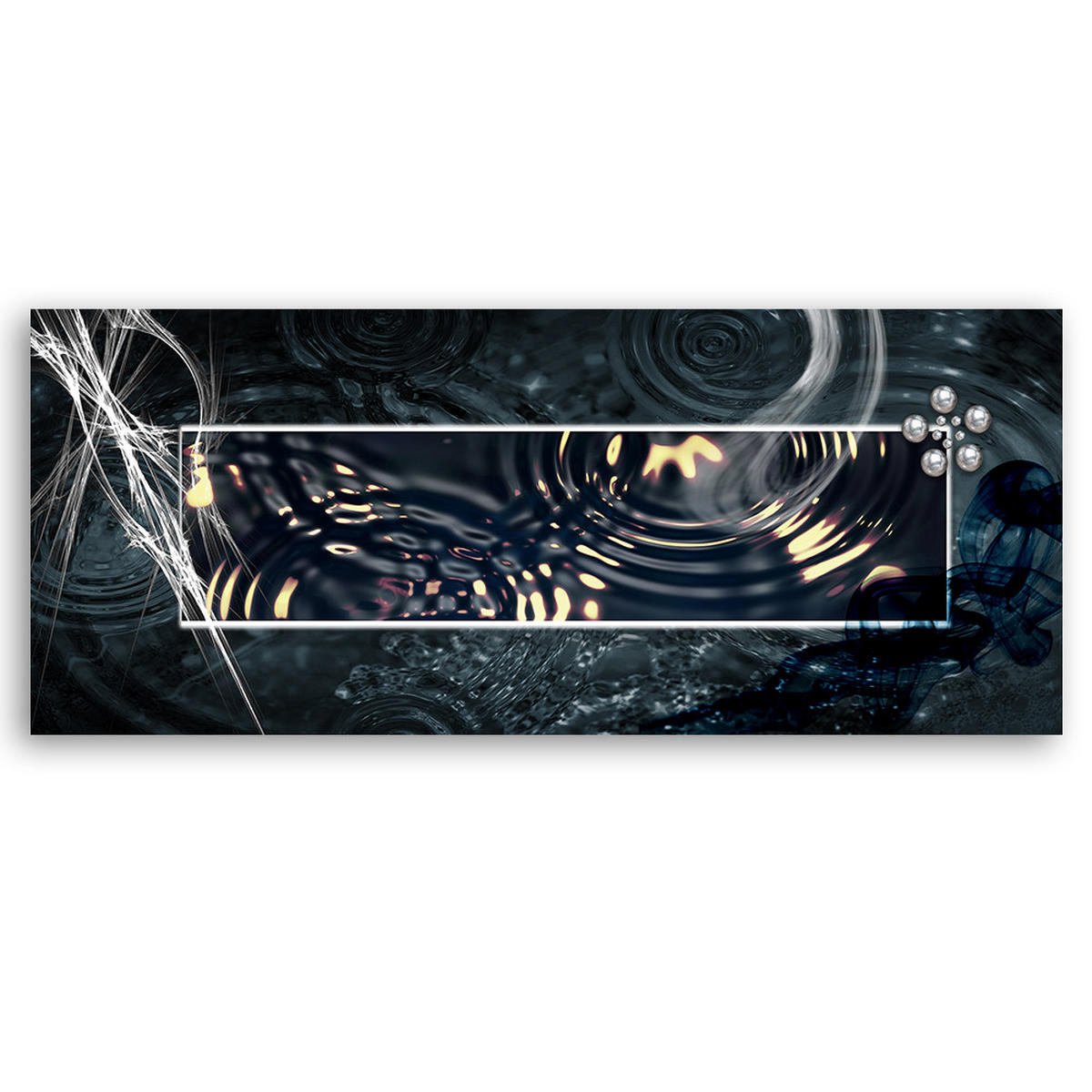 WANDBILD geometrische abstraktion - Grau, Textil (90/30cm) - Feeby