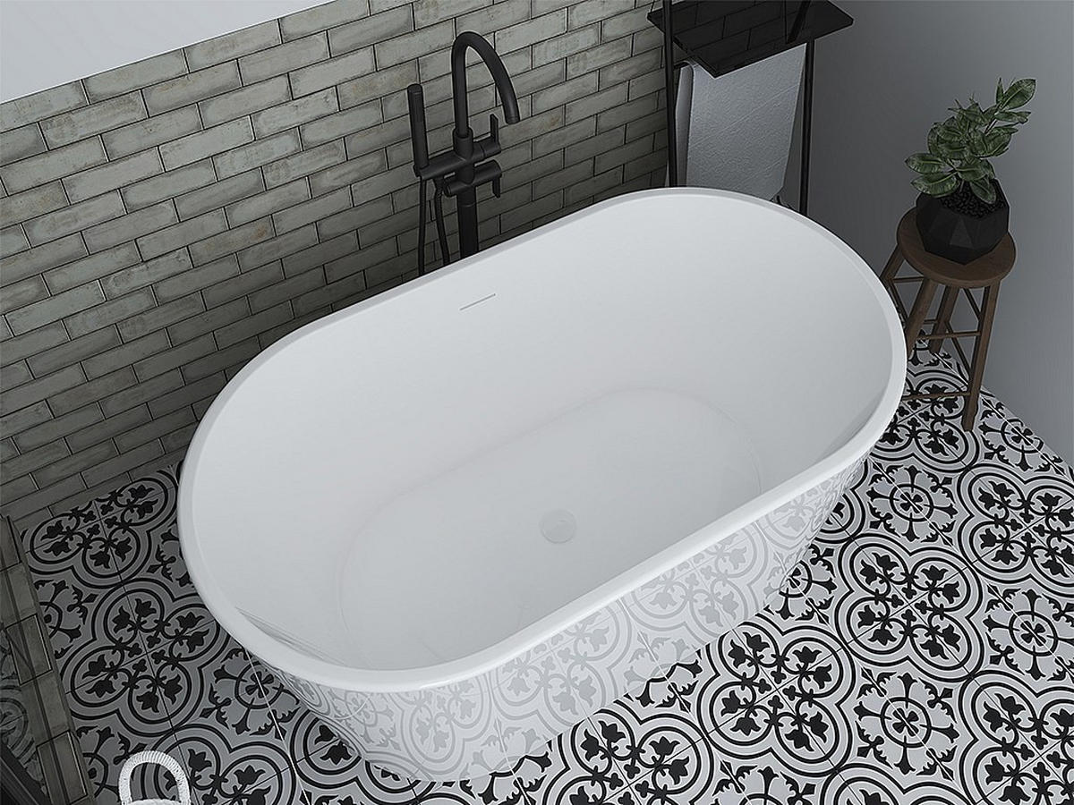 BADEWANNE - 130 cm x 71 cm - Acryl - Weiß - Weiß, Kunststoff (130/58/71cm) - Vente-Unique
