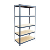 RAFT Antracit metal pentru sarcini grele 5 rafturi 200 cm - antracit, material plastic/compozit lemnos (90/200/60cm) - Relaxdays
