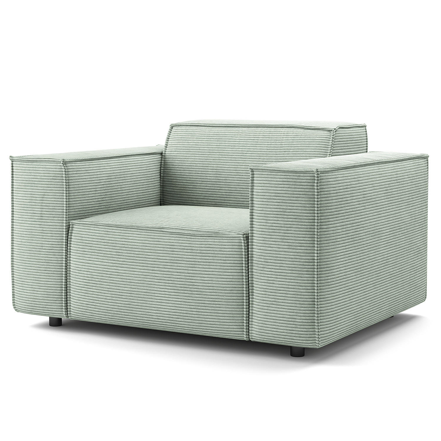 SESSEL - Schwarz/Mintgrün, Kunststoff/Textil (120/70/96cm) - home24