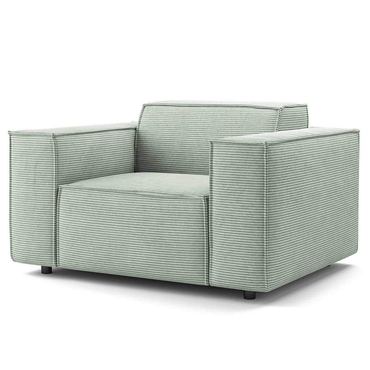 SESSEL - Schwarz/Mintgrün, Kunststoff/Textil (120/70/96cm) - home24