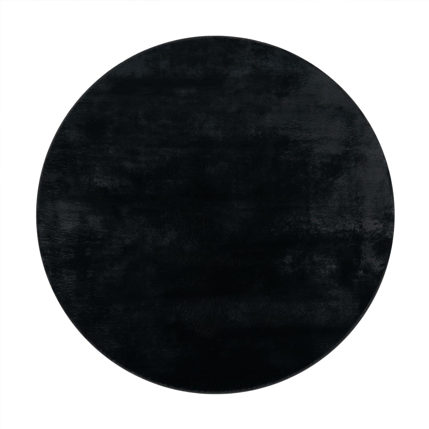 HOCHFLOR-TEPPICH SOFT 380 SCHWARZ 120D - Schwarz, Kunststoff (120/120cm) - Paco Home