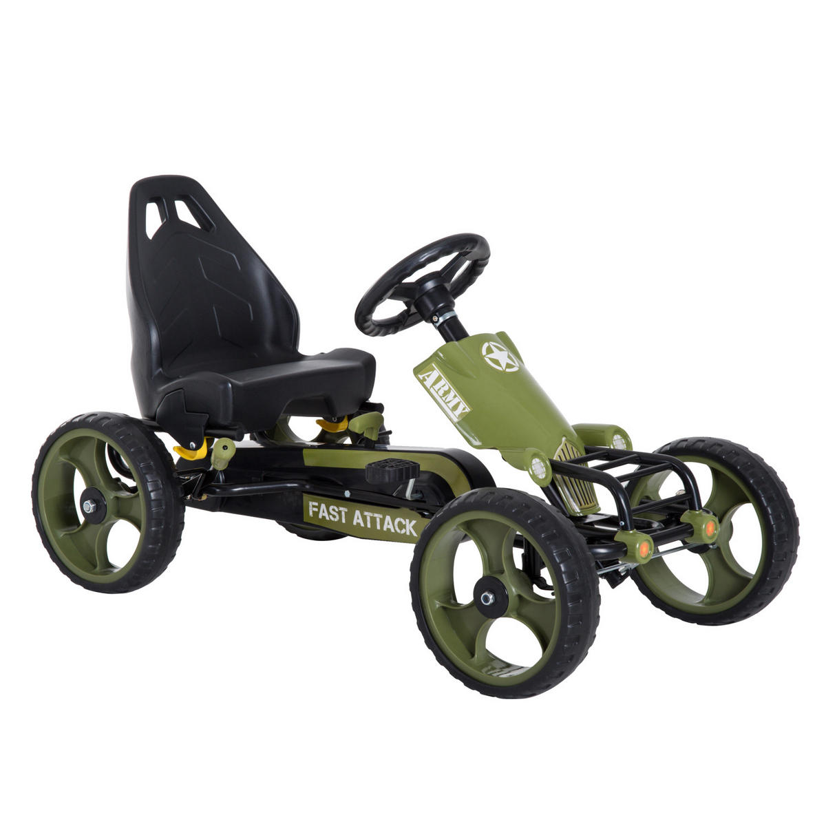 GOKART DE-06087 mit Handbremse und verstellbarem Sitz Grün - Grün, Kunststoff/Metall (105/54/61cm) - ComfortXL