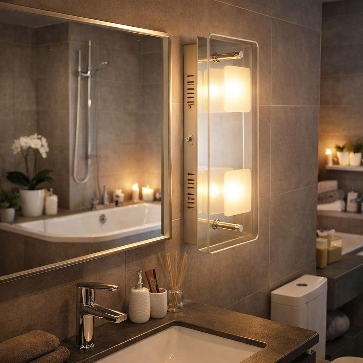 LED WANDLEUCHTE Metall Chrom Silber - Silberfarben, Glas (12/6.2/28cm) - Globo Lighting