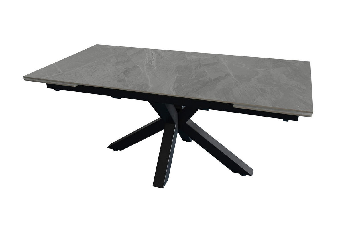 ESSTISCH MIMO - Hellgrau/Schwarz, Keramik (90/180/76cm) - SAM
