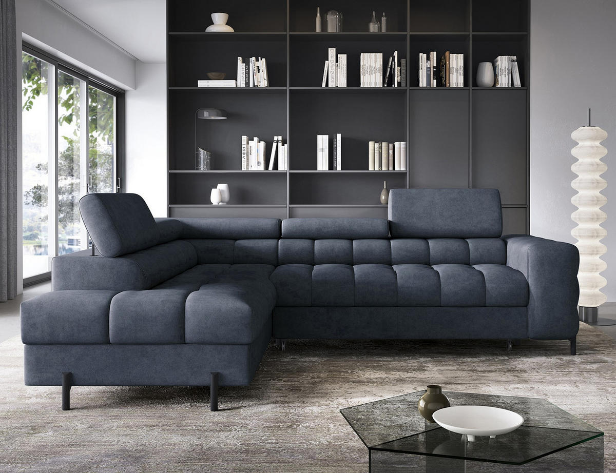 ECKSOFA Ferrucio L - Anthracite (Aura 40) - Anthrazit, Holzwerkstoff (276/200cm) - Möblo