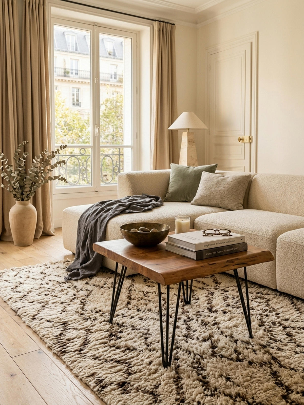 COUCHTISCH Massivholz Sheesham mit Baumkante und Haarnadelbeinen, Stil Natürlichkeit - Schwarz/Braun, Holz/Metall (51/56/38cm) - KADIMA DESIGN