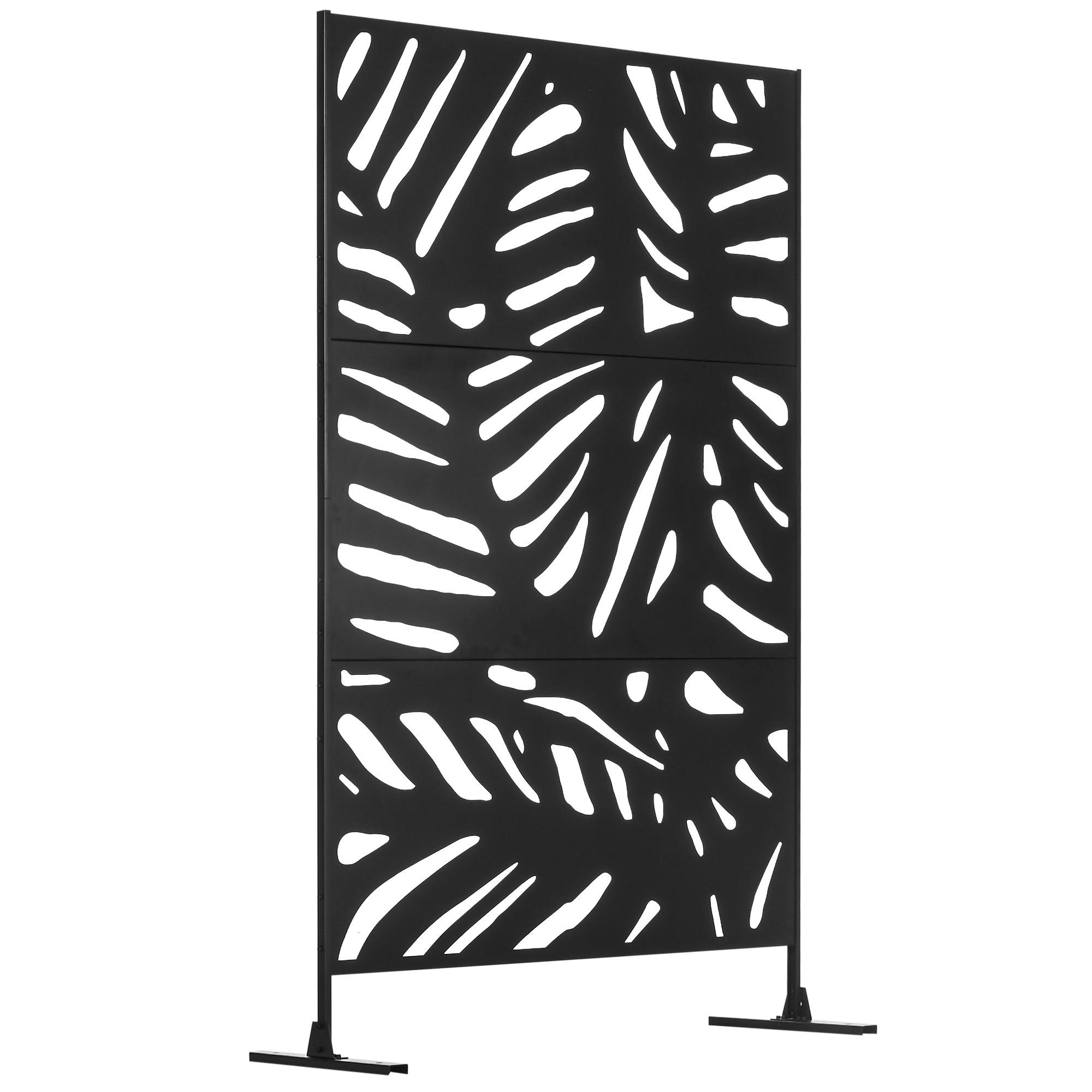GARTENSICHTSCHUTZ, Stahl, Schwarz - Schwarz, Metall (45/198cm) - Outsunny