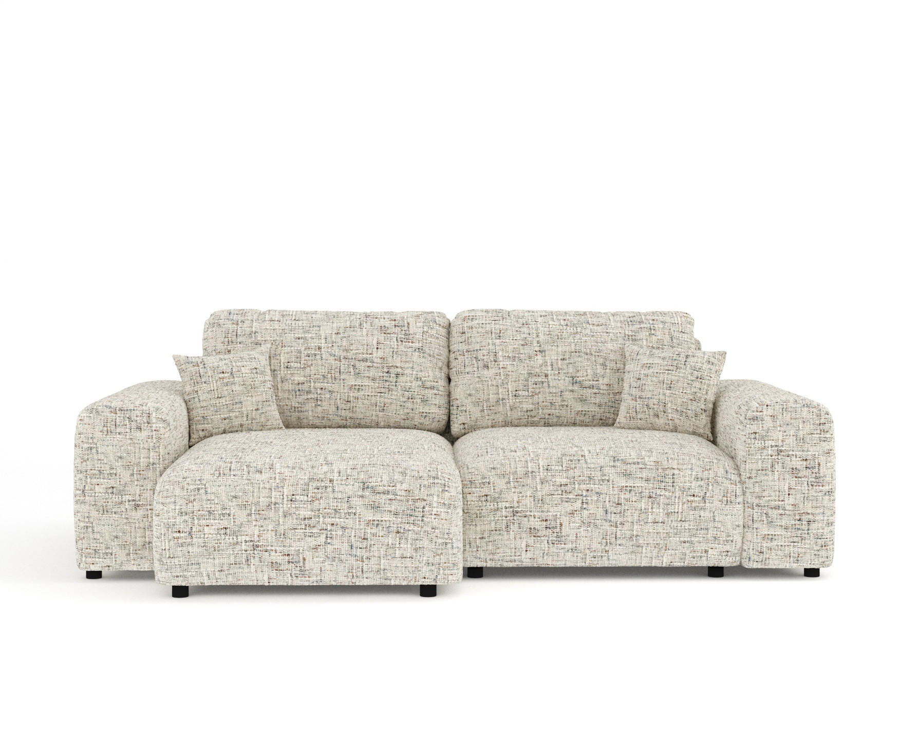 ECKSOFA Zanzibar Beige Webstoff - Beige/Schwarz, Holz/Holzwerkstoff (237/144cm) - Maison de Reve