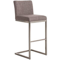 BARHOCKER Stoff Grau - Chromfarben/Grau, Textil/Metall (42/104/48cm) - CLP