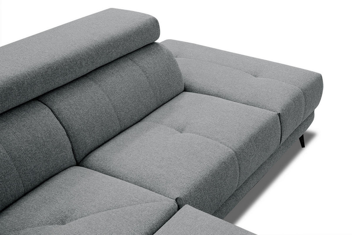 ECKSOFA MORELLO 5-Sitzer, grau - Schwarz/Grau, Holzwerkstoff/Textil (287/228cm) - Courtois Laville
