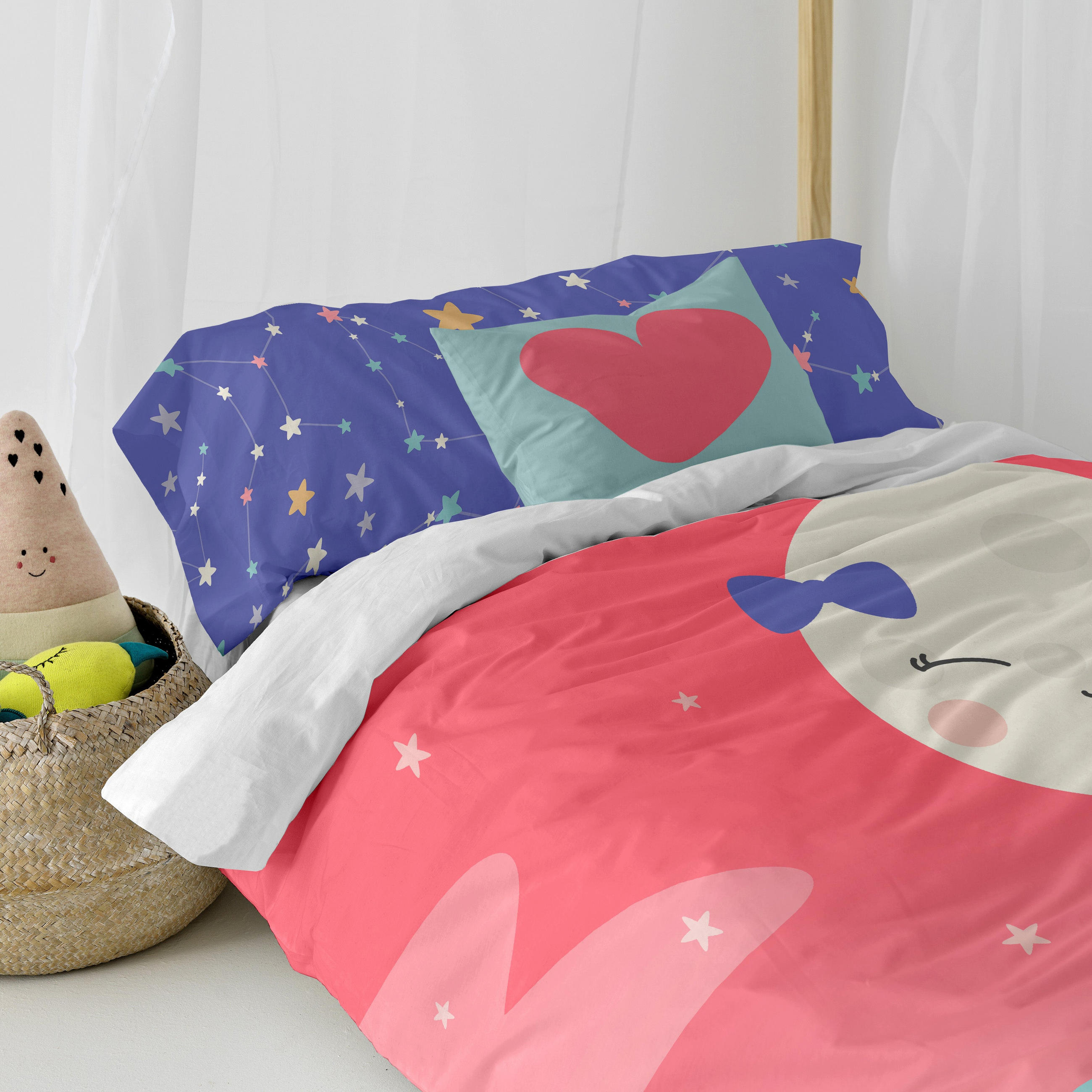 BETTBEZUG 2er-Set teiliges moon dream 135/140x200 cm (standardgrösse) mehrfarbig - Multicolor, Textil (140/200cm) - Happy Friday