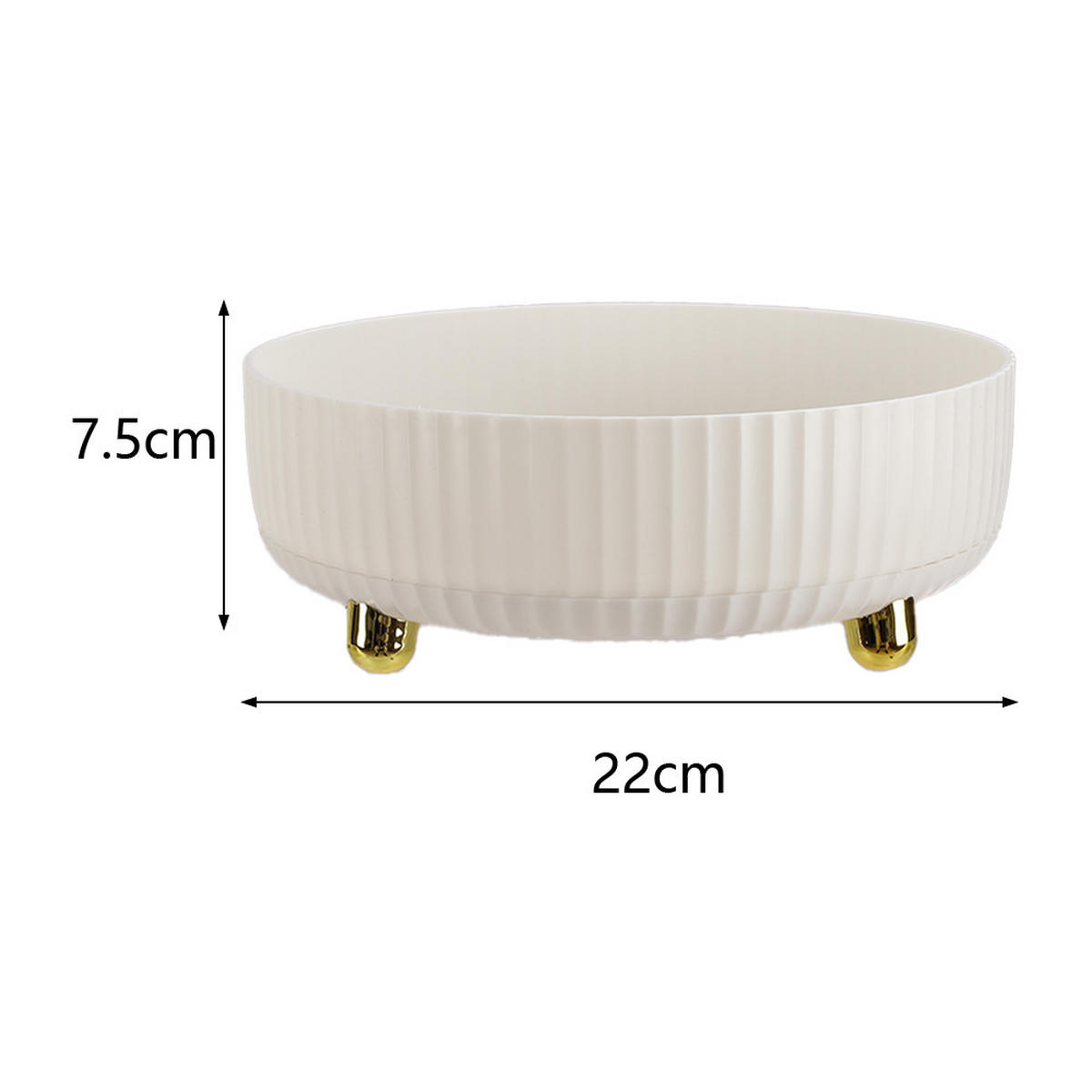 DREHTELLER aus ABS HIPS Kunststoff in Perlweiß Rund 360° drehbar Elegantes Design 22 x 22 x 7,5 cm - Weiß, Kunststoff (22/7.5/22cm) - Livingandhome