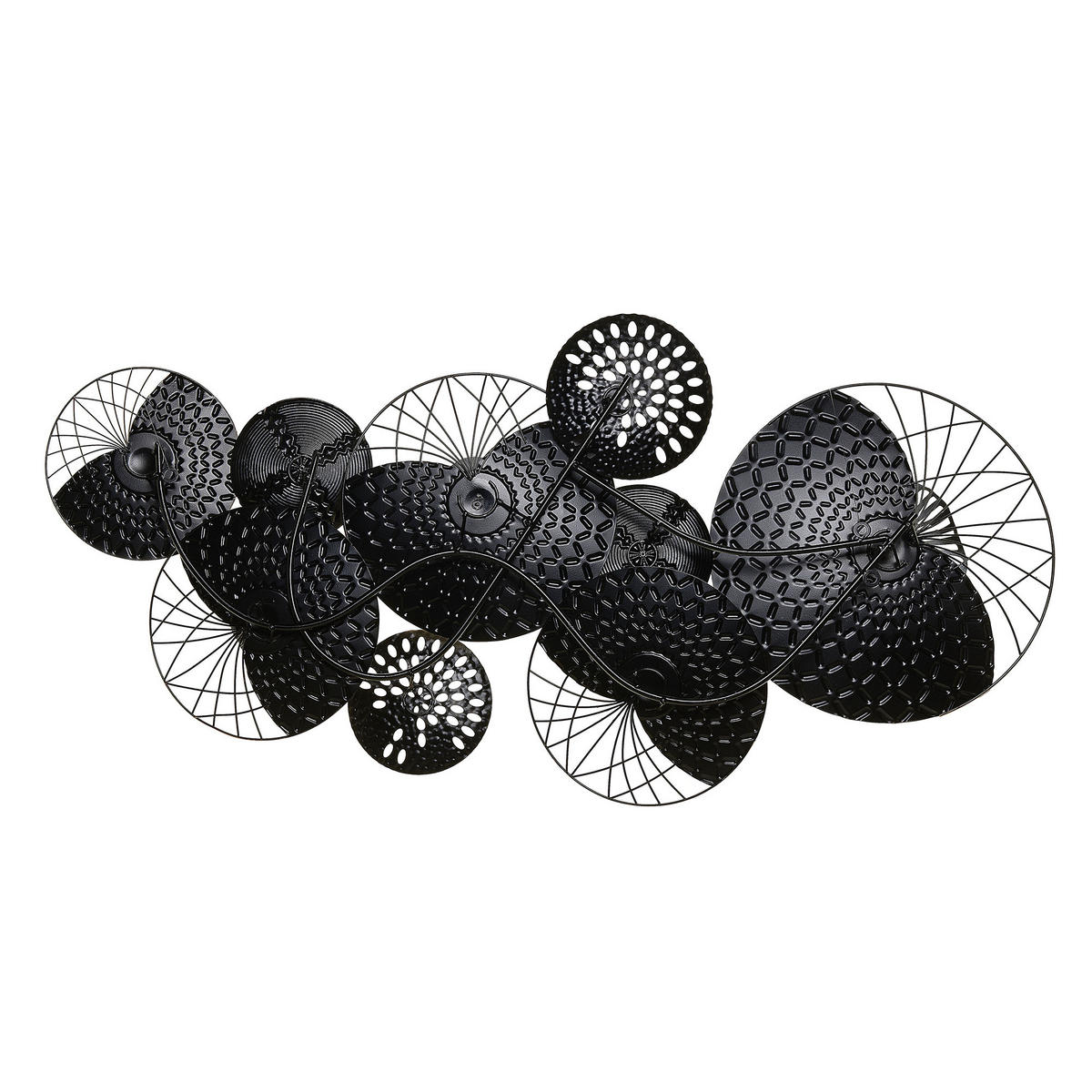 WANDDEKORATION Metall schwarz/silber Cesium - Schwarz, Metall (118/58/8cm) - Beliani