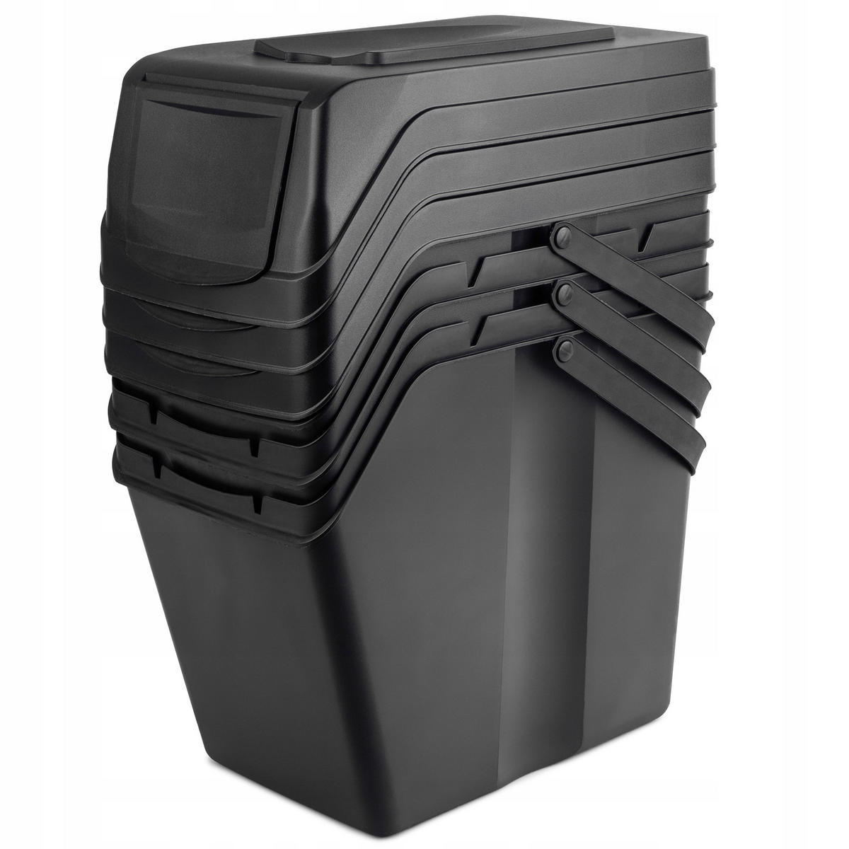ABFALLBEHÄLTER 3x25 L, Schwarz - Schwarz, Kunststoff (22/38cm) - KADAX