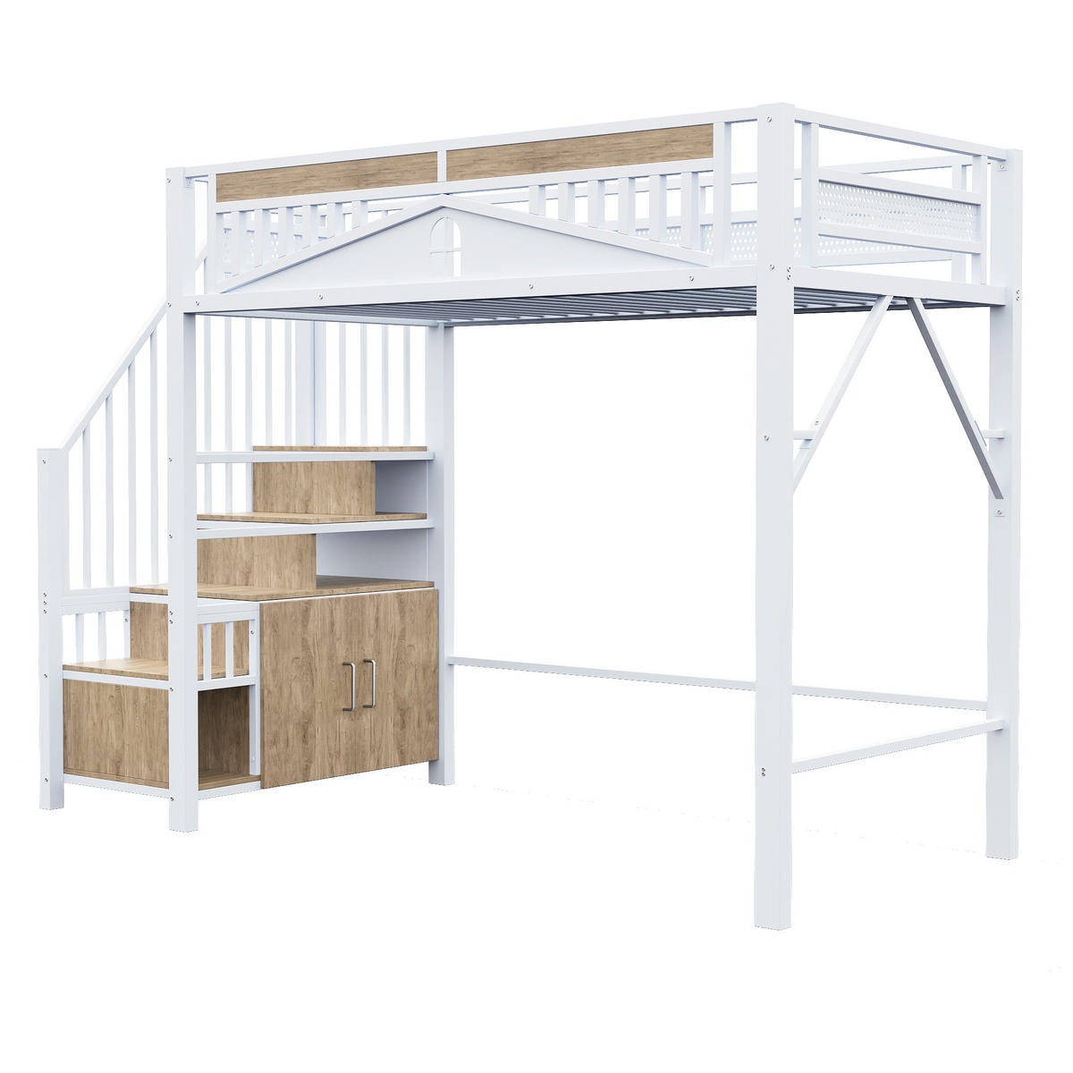 HOCHBETT 90/200 cm Weiß mit Sicherheitsgehäuse und Stauraum - Weiß, Metall (90/200cm) - OKWISH