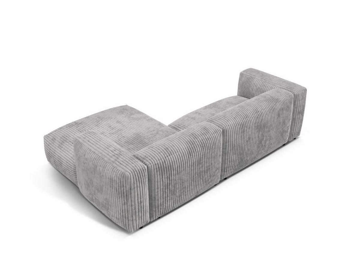ECKSOFA modular rechts Martina aus Cord hellgrau 2 Sitzplätze - Hellgrau, Textil (176/283cm) - Micadoni