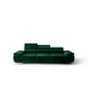 SCHLAFSOFA PRAGA 3, Sofa mit Schlaffunktion, Farbe: Grün, Velourstoff - Grün, Textil (276/90/100cm) - O-Sofa