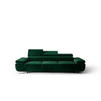 SCHLAFSOFA PRAGA 3, Sofa mit Schlaffunktion, Farbe: Grün, Velourstoff - Grün, Textil (276/90/100cm) - O-Sofa