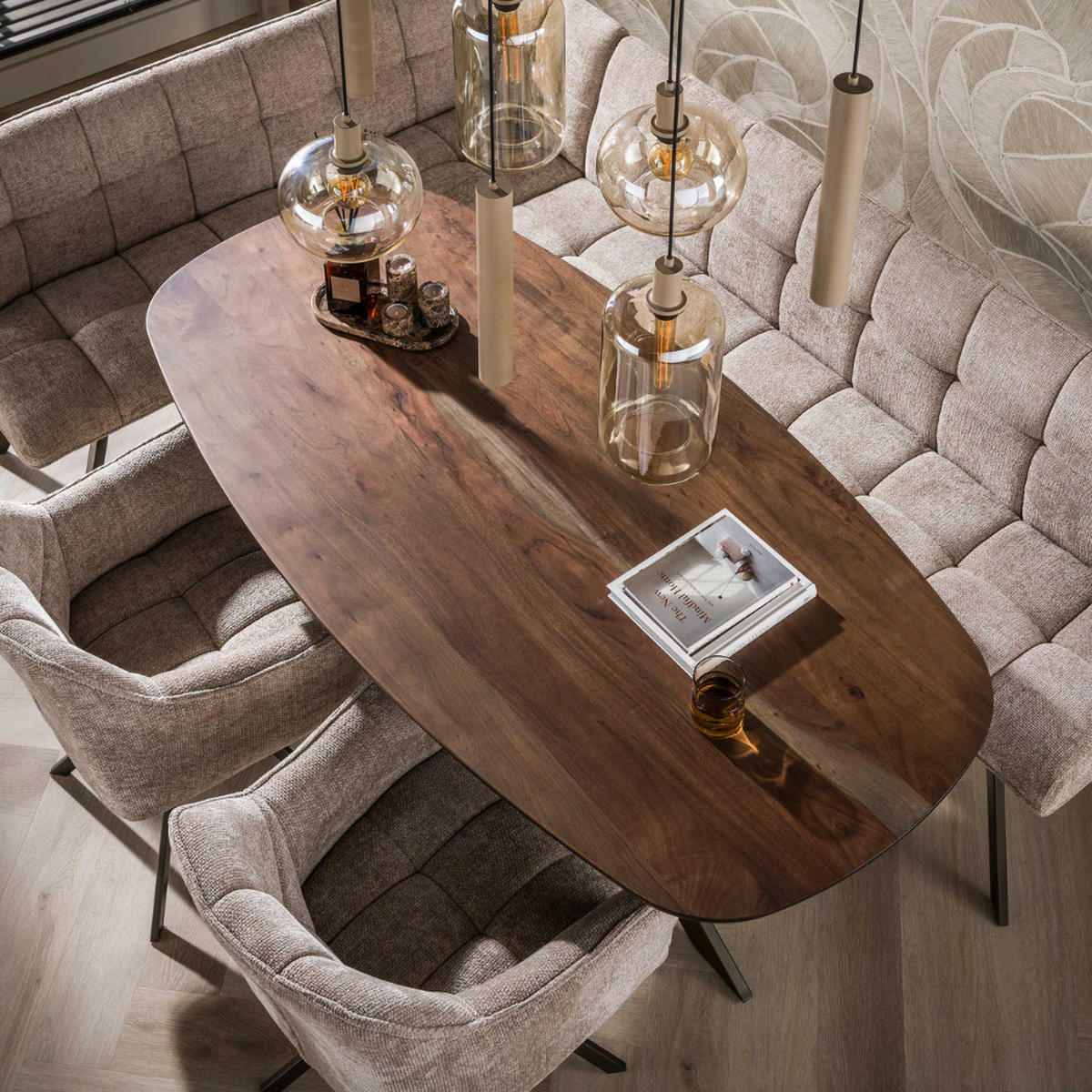 ESSTISCH ALVAR FLOW Braun Massivholztisch aus Akazie 180 cm - Dunkelbraun, Holz (180/95/77cm) - alesvelt