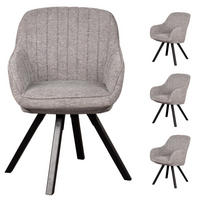 DININGSESSEL Matera - 4er Set - drehbar - hellgrau - Hellgrau/Schwarz, Textil/Metall (59/84/61cm) - bene living